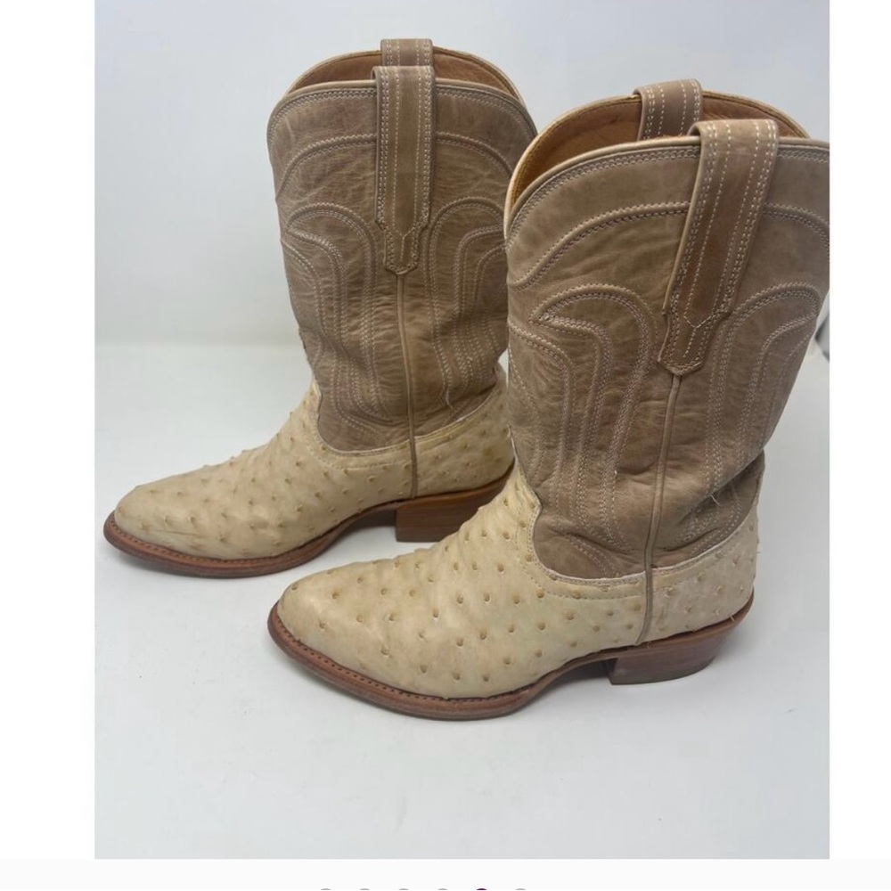 Tecovas Jamie Ostrich Cowgirl Boot in Pearl - Sz 7 - Picture 5 of 7